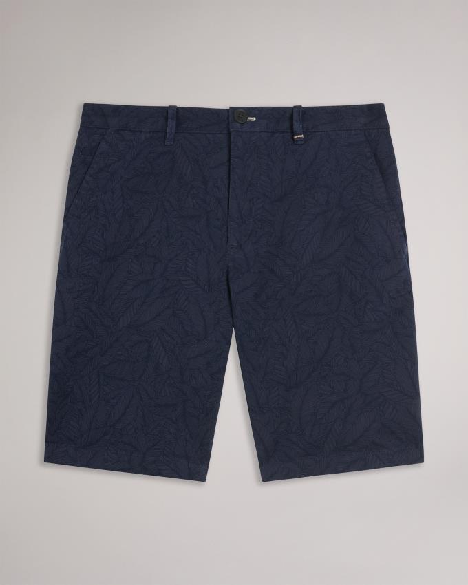 Short Ted Baker Leaf Print Bleu Marine Homme | NMV-90494266